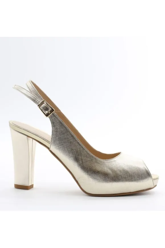 Armando olivieri Sandalo tacco Mara Platino