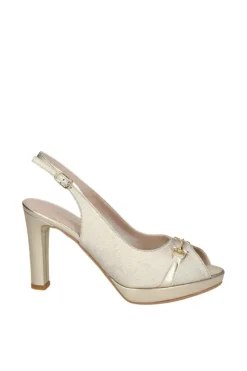 Armando olivieri Sandalo tacco Leoness Platino