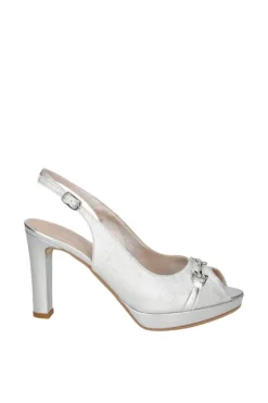 Armando olivieri Sandalo tacco Leoness Argento