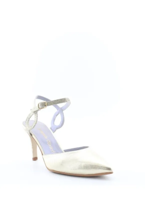 Armando olivieri Sandalo tacco Sargas Platino