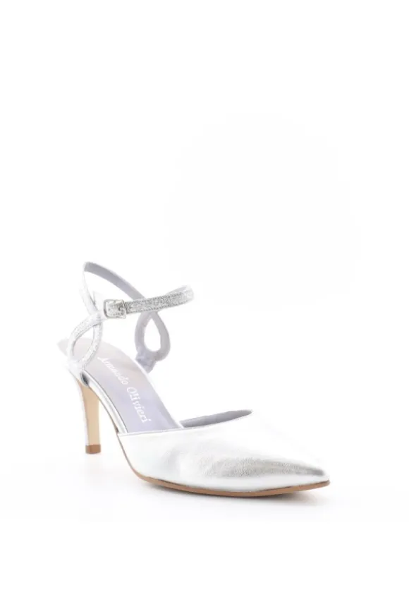 Armando olivieri Sandalo tacco Sargas Argento