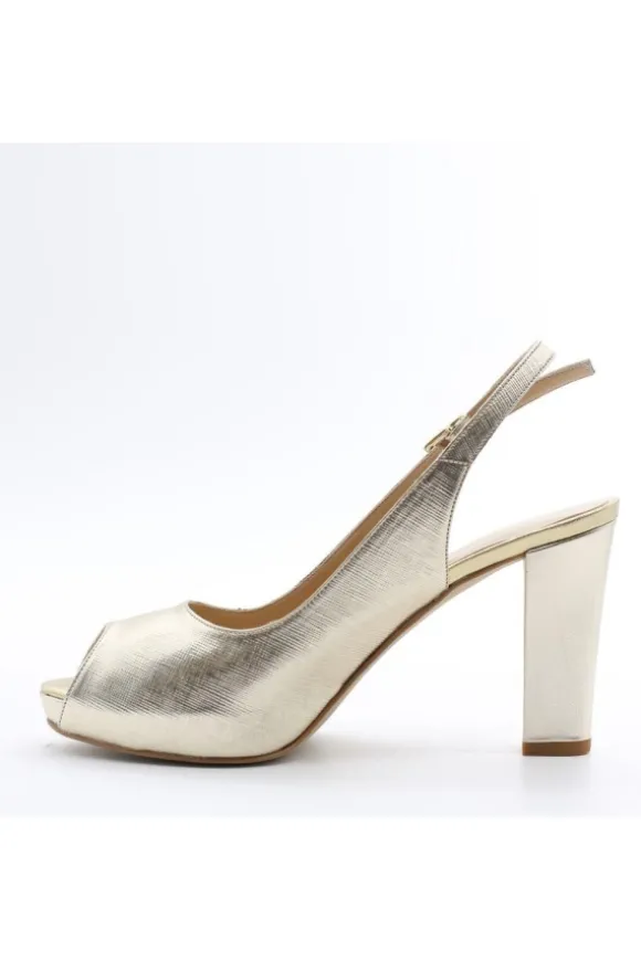 Armando olivieri Sandalo tacco Mara Platino