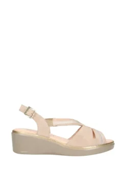 Confort Sandalo zeppa 7263 Champagne