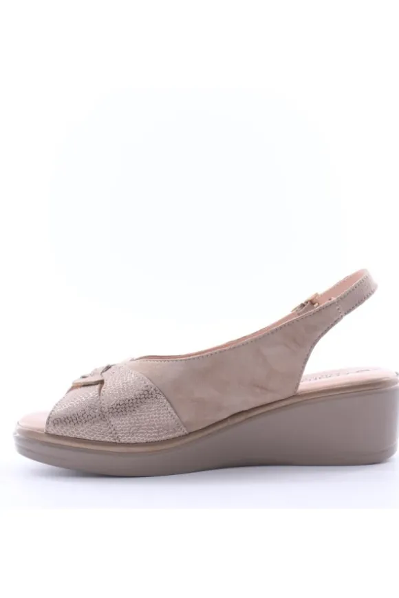 Confort Sandalo zeppa 7206 Champagne