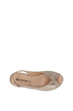 Confort Sandalo zeppa 7337 Champagne