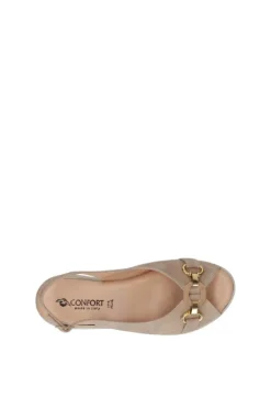 Confort Sandalo zeppa 7323 Champagne
