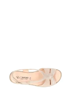 Confort Sandalo zeppa 7263 Champagne
