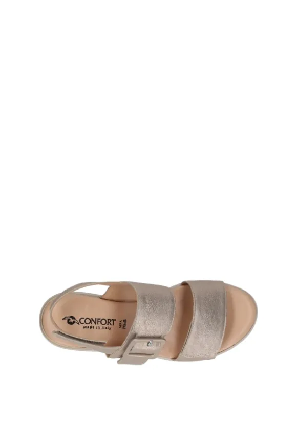 Confort Sandalo zeppa 7258 Champagne