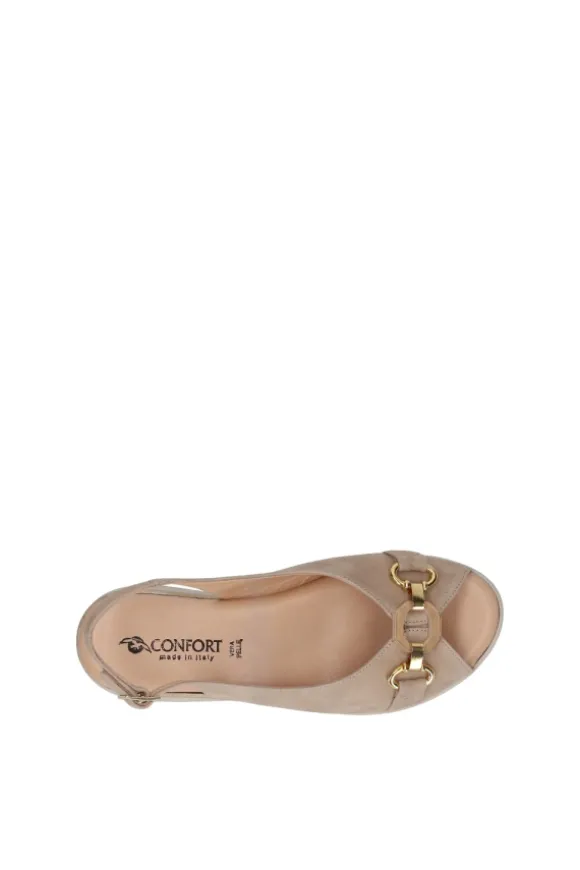 Confort Sandalo zeppa 7323 Champagne