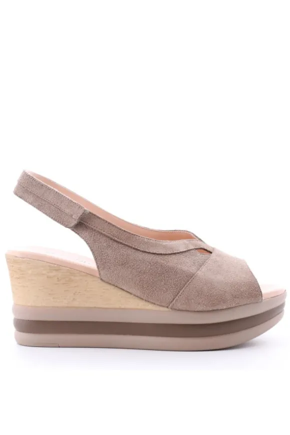 Confort Sandalo zeppa 7155 Tortora