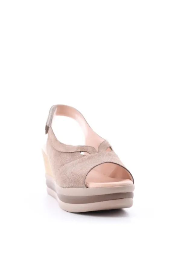 Confort Sandalo zeppa 7155 Tortora