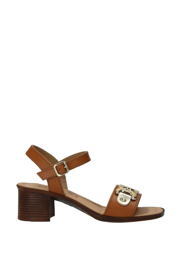 Florali Sandalo tacco Mn13 Cuoio