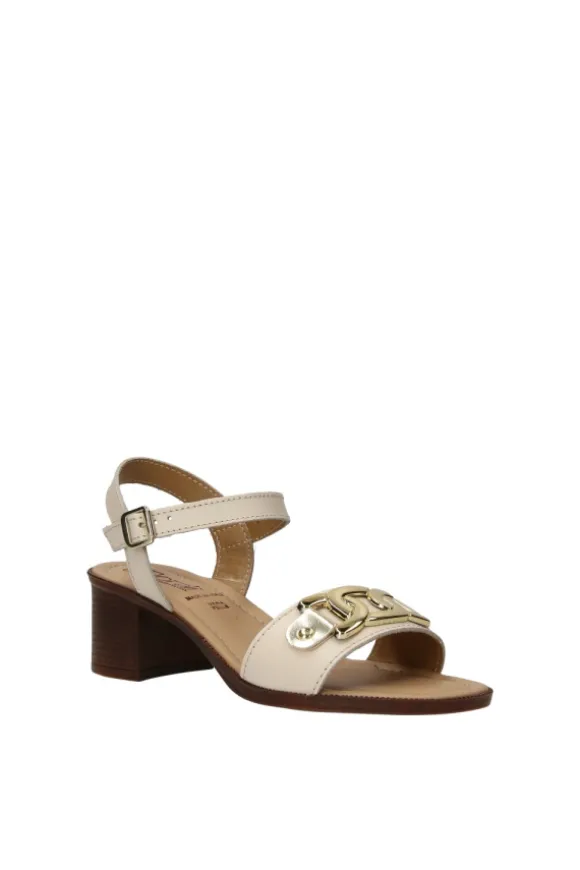 Florali Sandalo tacco Mn13 Latte