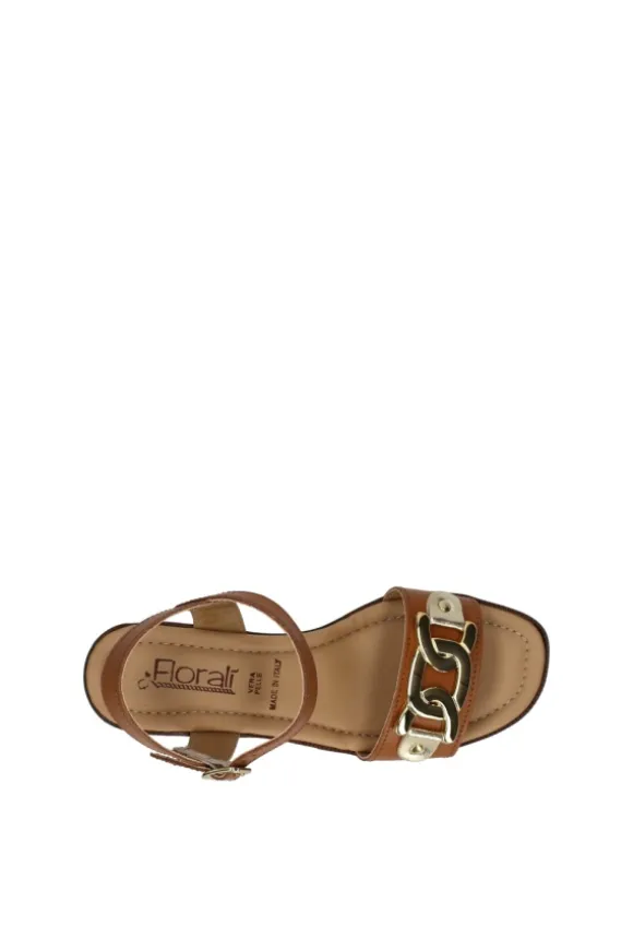 Florali Sandalo tacco Mn13 Cuoio