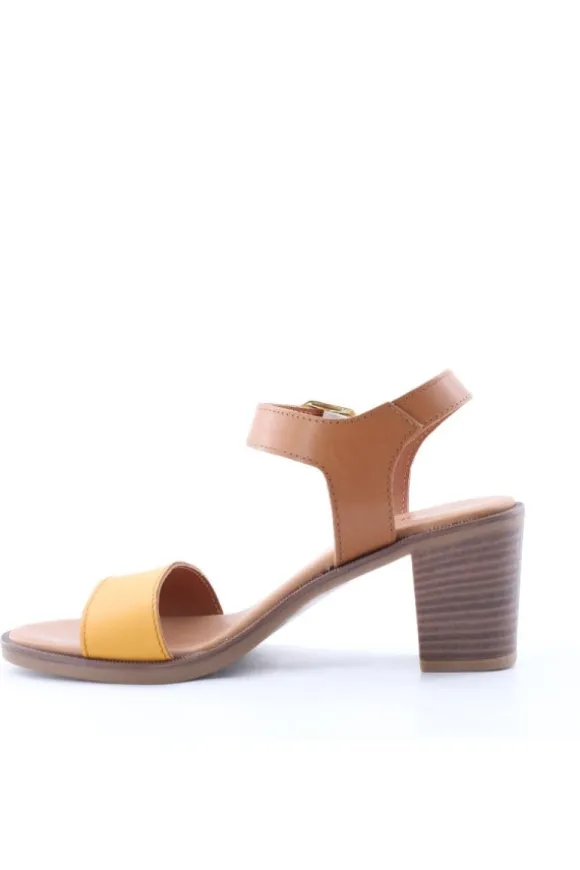 Florali Sandalo tacco Mt03 Senape