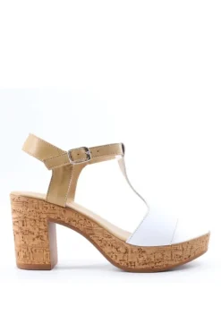 Florali Sandalo tacco P2495 Bia/nat