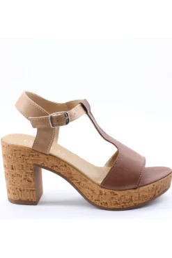 Florali Sandalo tacco P2495 Cuoio