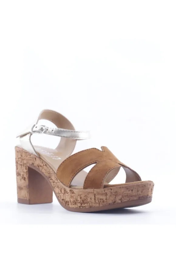 Florali Sandalo tacco T3284 Cuoio