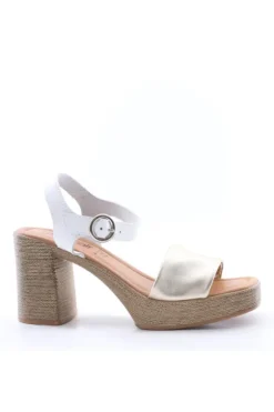 Florali Sandalo tacco Zn23 Plat/bianc