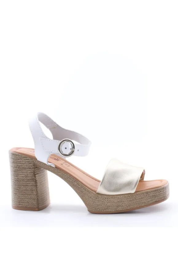 Florali Sandalo tacco Zn23 Plat/bianc