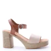 Florali Sandalo tacco Zn23 Nude/cuoio