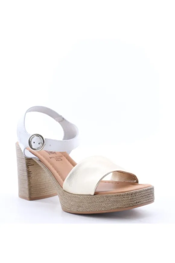 Florali Sandalo tacco Zn23 Plat/bianc