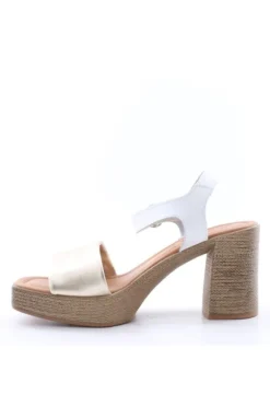 Florali Sandalo tacco Zn23 Plat/bianc