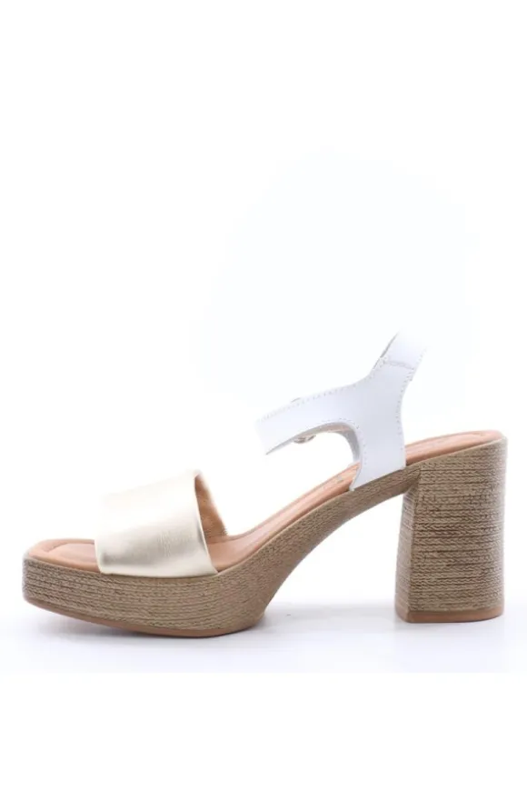 Florali Sandalo tacco Zn23 Plat/bianc