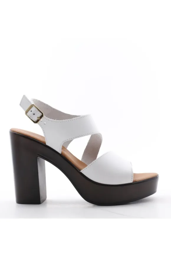 Florali Sandalo tacco Zo11 Bianco