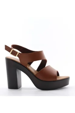 Florali Sandalo tacco Zo11 Cuoio