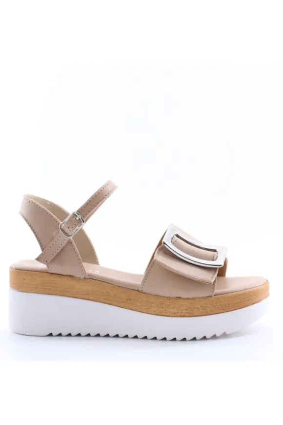 Florali Sandalo zeppa A3470 Beige