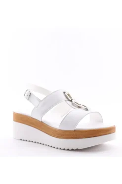 Florali Sandalo zeppa A3397 Bianco