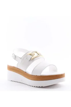 Florali Sandalo zeppa A3475 Bianco