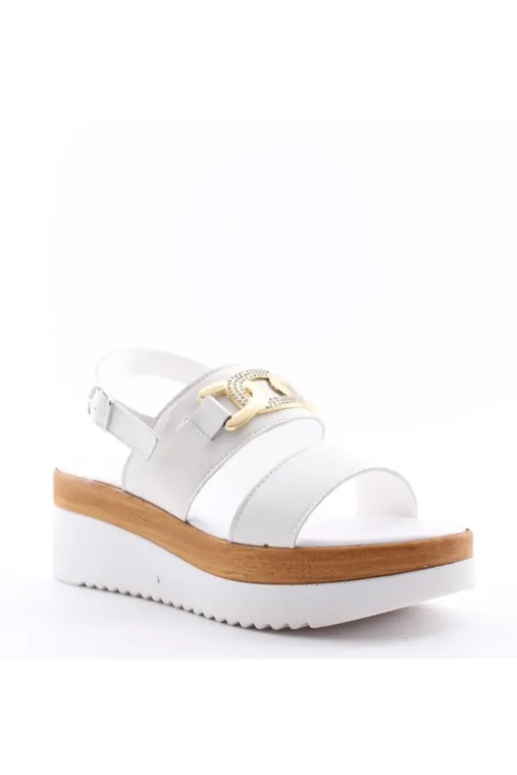 Florali Sandalo zeppa A3475 Bianco