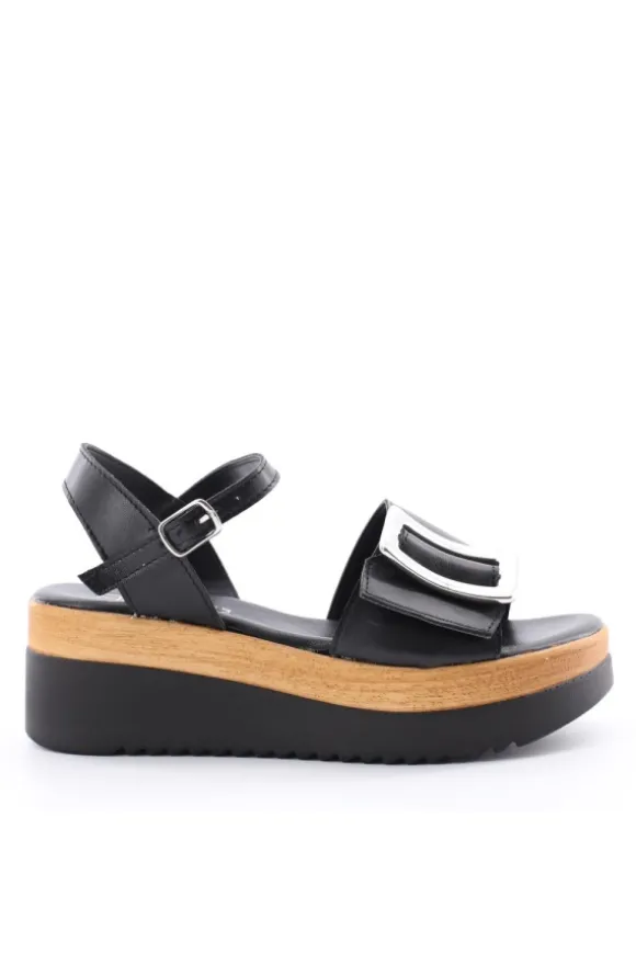 Florali Sandalo zeppa A3470 Nero