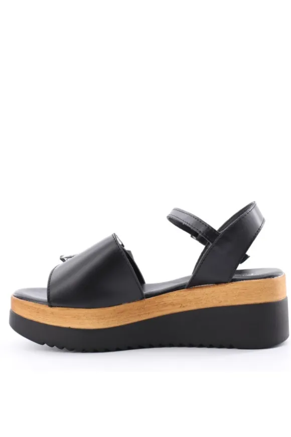 Florali Sandalo zeppa A3470 Nero