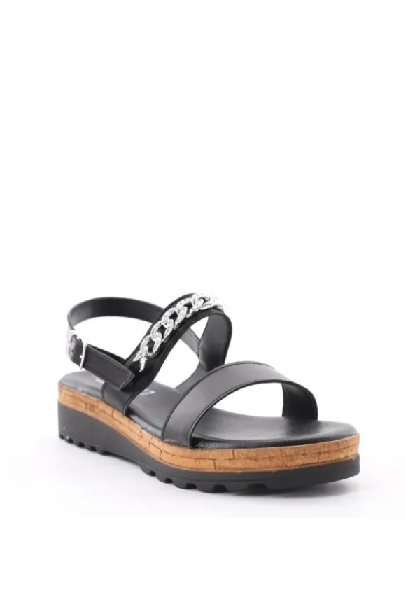 Florali Sandalo zeppa C3330 Nero