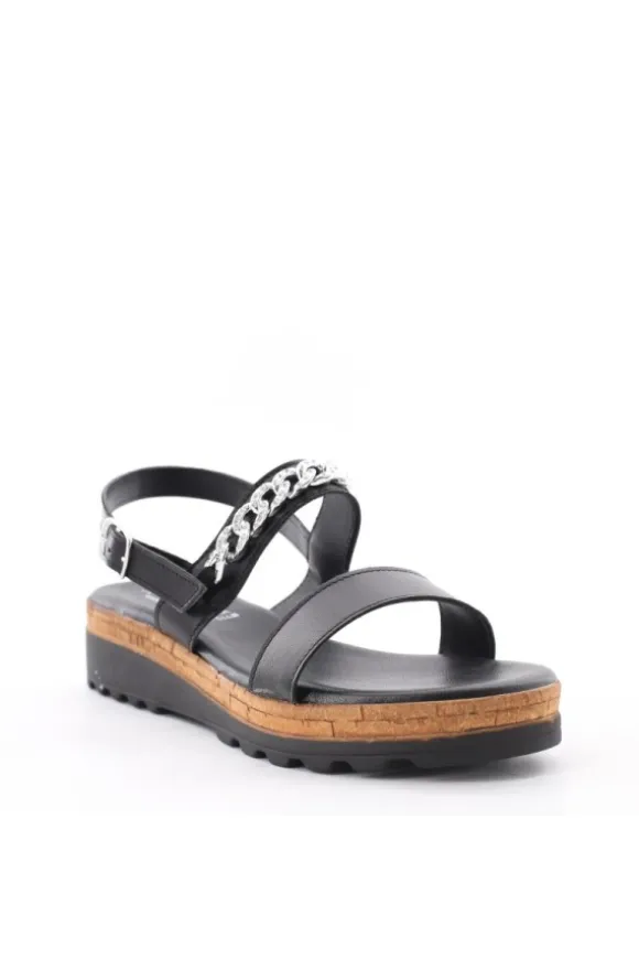 Florali Sandalo zeppa C3330 Nero