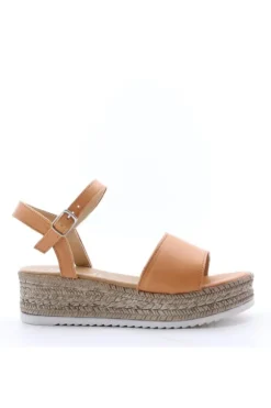 Florali Sandalo zeppa E3056 Cuoio