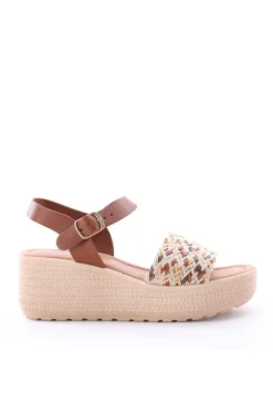 Florali Sandalo zeppa It12 Cuoio