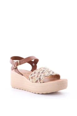 Florali Sandalo zeppa It12 Cuoio