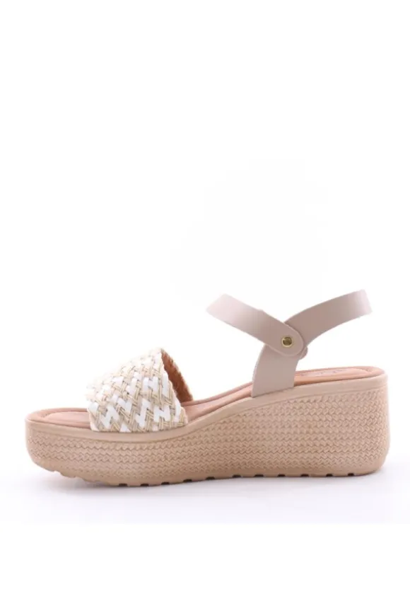 Florali Sandalo zeppa It12 Bian/nude