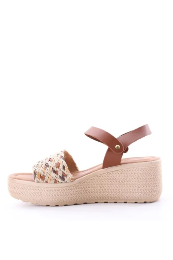 Florali Sandalo zeppa It12 Cuoio