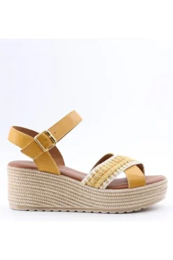 Florali Sandalo zeppa Kt48 Senape