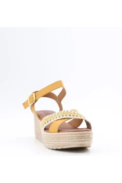 Florali Sandalo zeppa Kt48 Senape