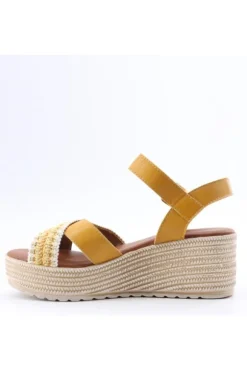 Florali Sandalo zeppa Kt48 Senape