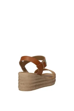 Florali Sandalo zeppa Td13 Cuoio