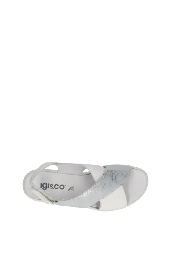 Igi e co Sandalo zeppa 76647 Argento