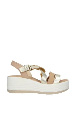 Igi e co Sandalo zeppa 76671 Platino
