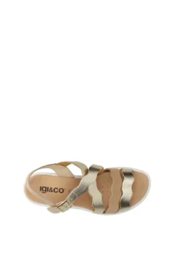 Igi e co Sandalo zeppa 76671 Platino